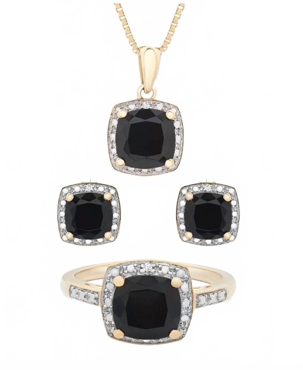 NEW R.H. MACY & CO. FINE JEWELRY women's pendant necklace, ring and stud earring